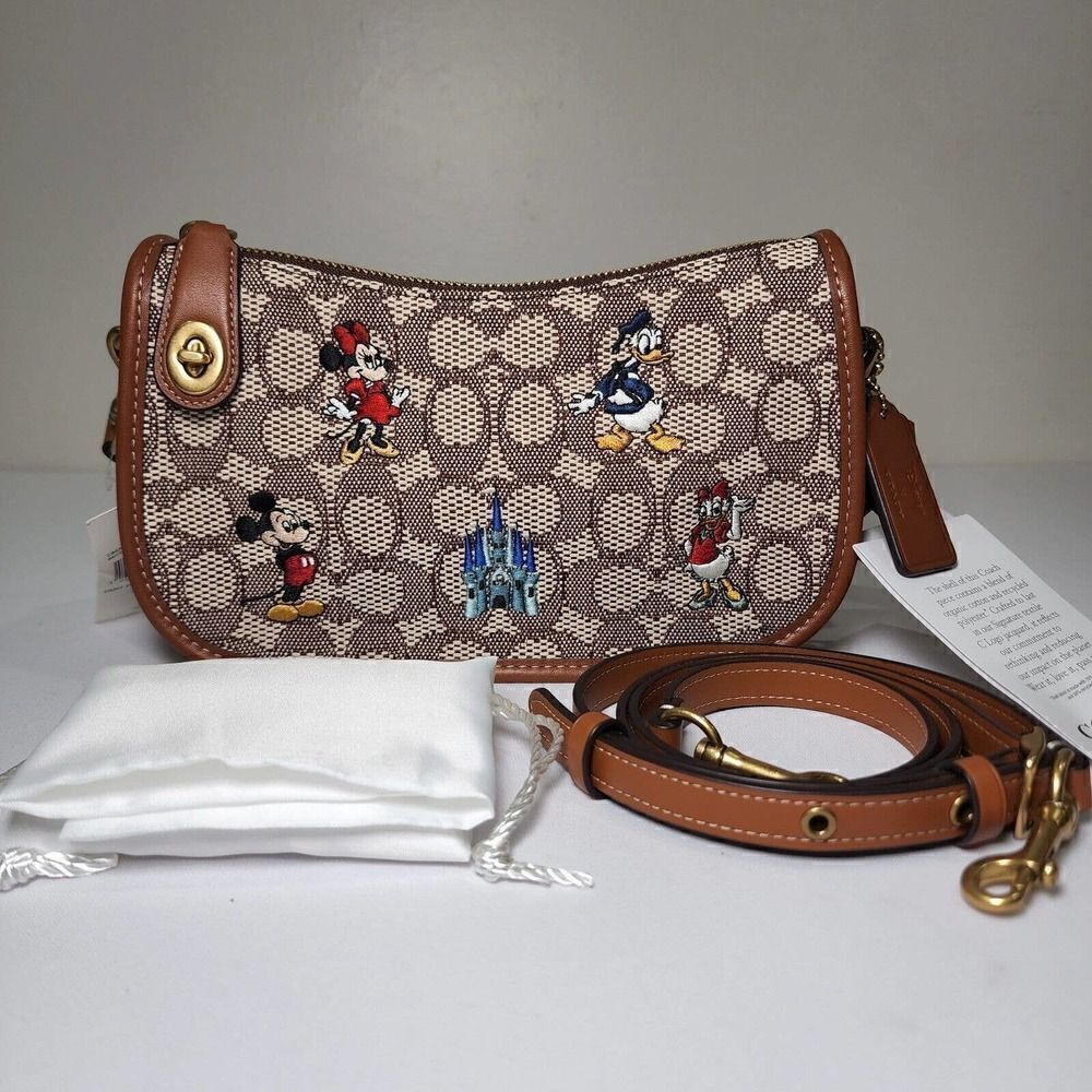 NWT Disney X Coach C8620 Swinger Signature Textile Jacquard Mickey Mouse - Picture 2 of 9